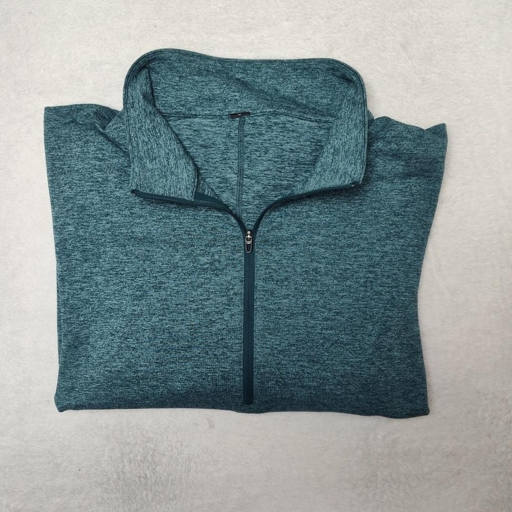 Lululemon Pullover Mens L Green 1/4 Zip Mock Neck Activewear Logo Performance